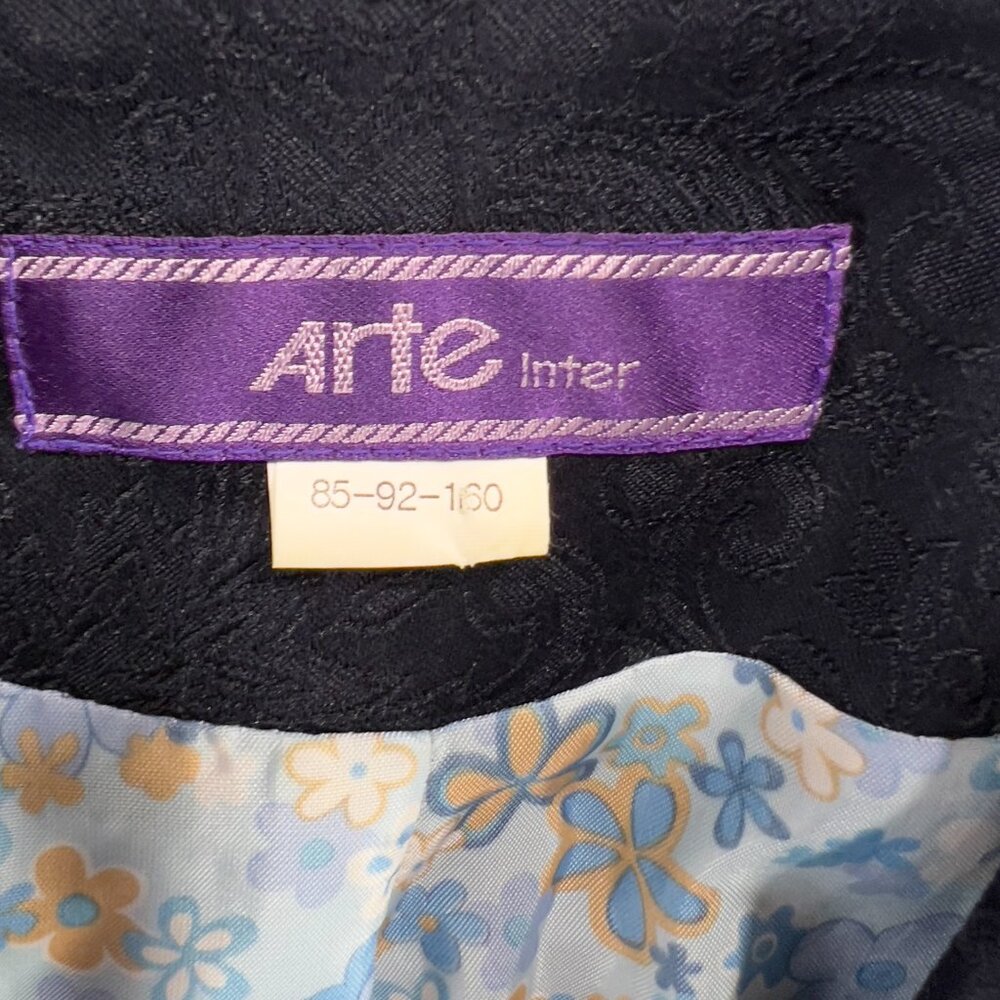 Vintage Y2K Blue Lace Sequence Trim Blazer Sz XS Victorian Cropped Whimsical - Picture 5 of 11